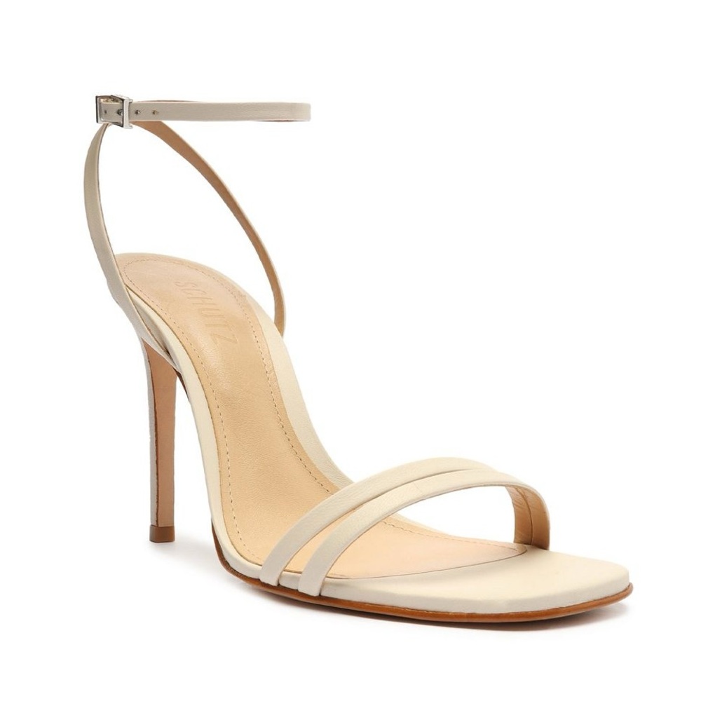 Schutz Altina Nappa Leather Heel Sandals